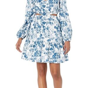 Floral Blue and White Dress